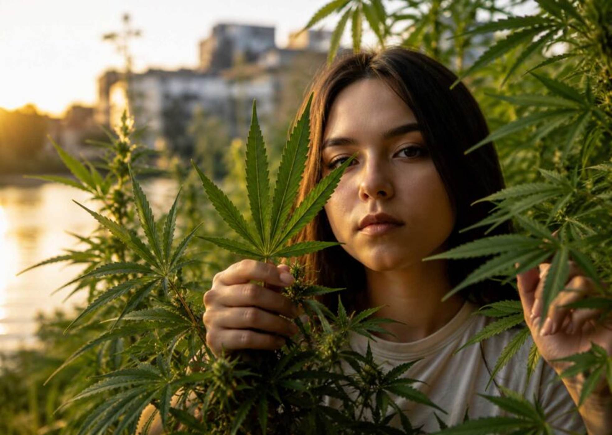 girlholdingcannabisleaf